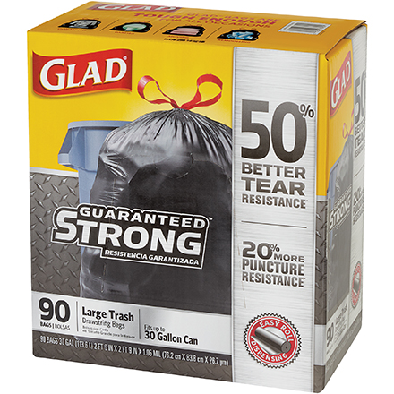 Glad<span class='rtm'>®</span> Drawstring Trash Bags - 30 Gallon, Black